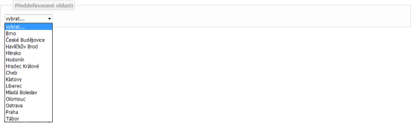 Předdefinované oblasti Předdefinované oblasti